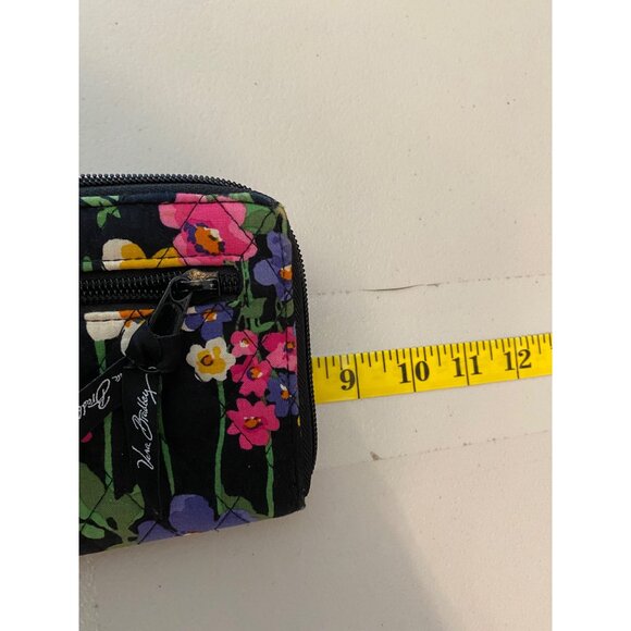 Vera Bradley Wallet Wild Flower Quilted Floral Turnlock Wallet With Zip Pocket - Picture 7 of 8
